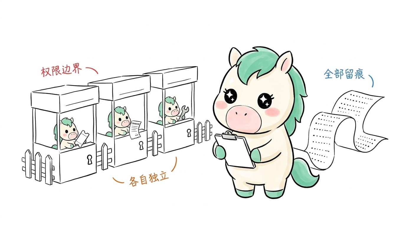 权限边界各自独立,所有调用全部留痕