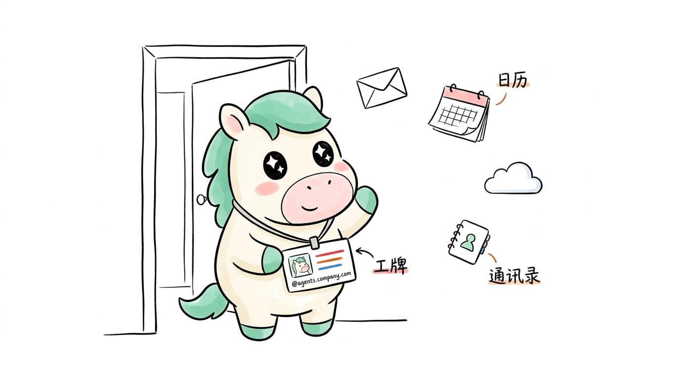 Badge, email, calendar, directory entry: the Gemini agent gets a full employee-style identity kit