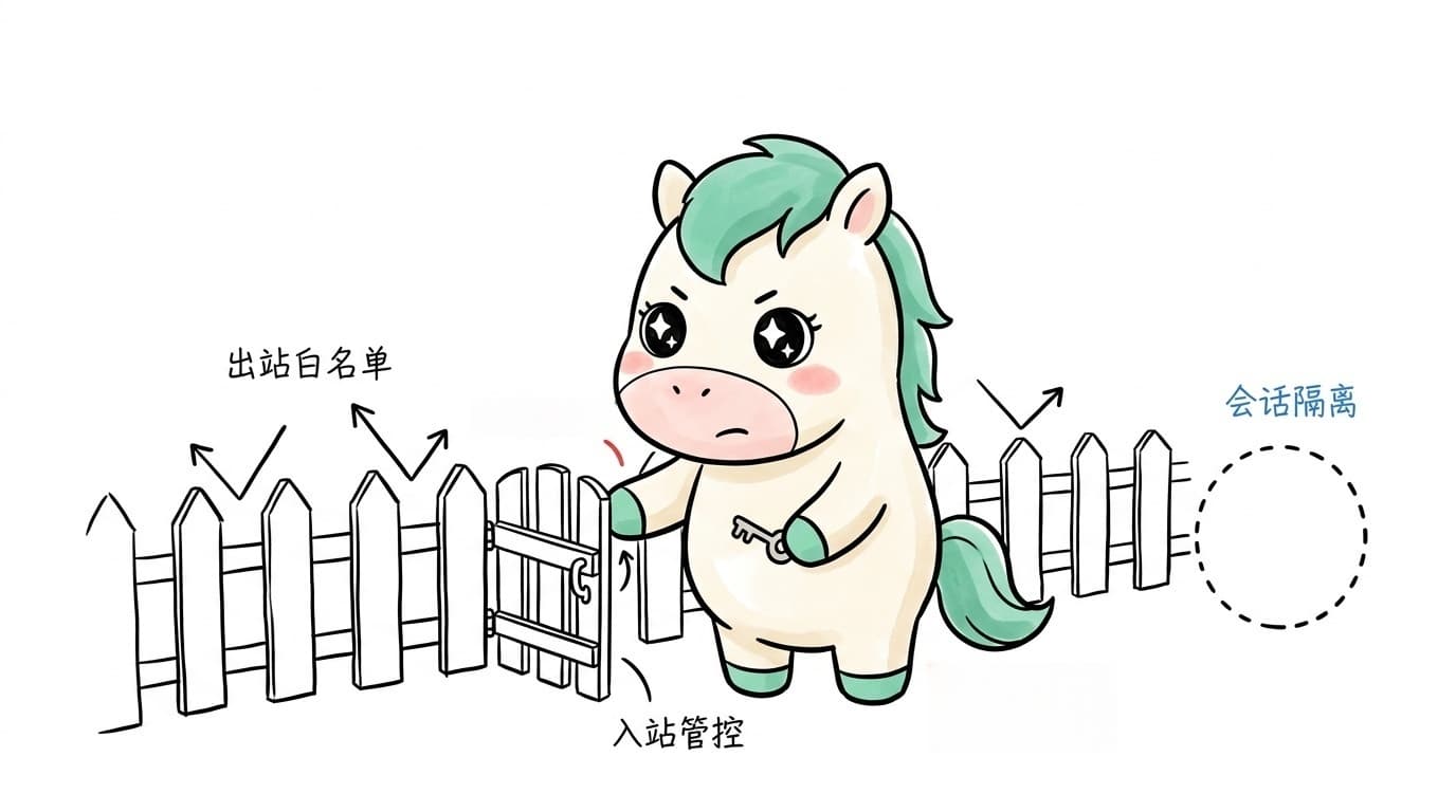 插画:出站白名单、入站管控、会话隔离