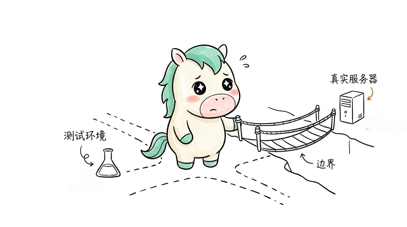 插画:测试环境与真实服务器之间,隔着一道由谁来定义的边界