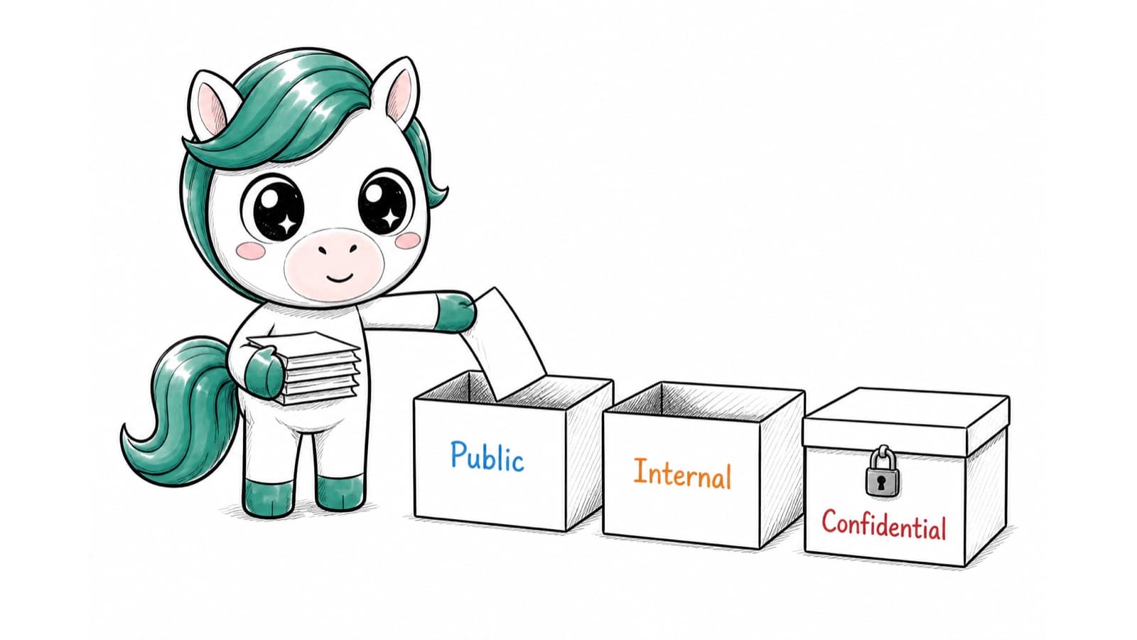Three levels of research data: public, internal, confidential